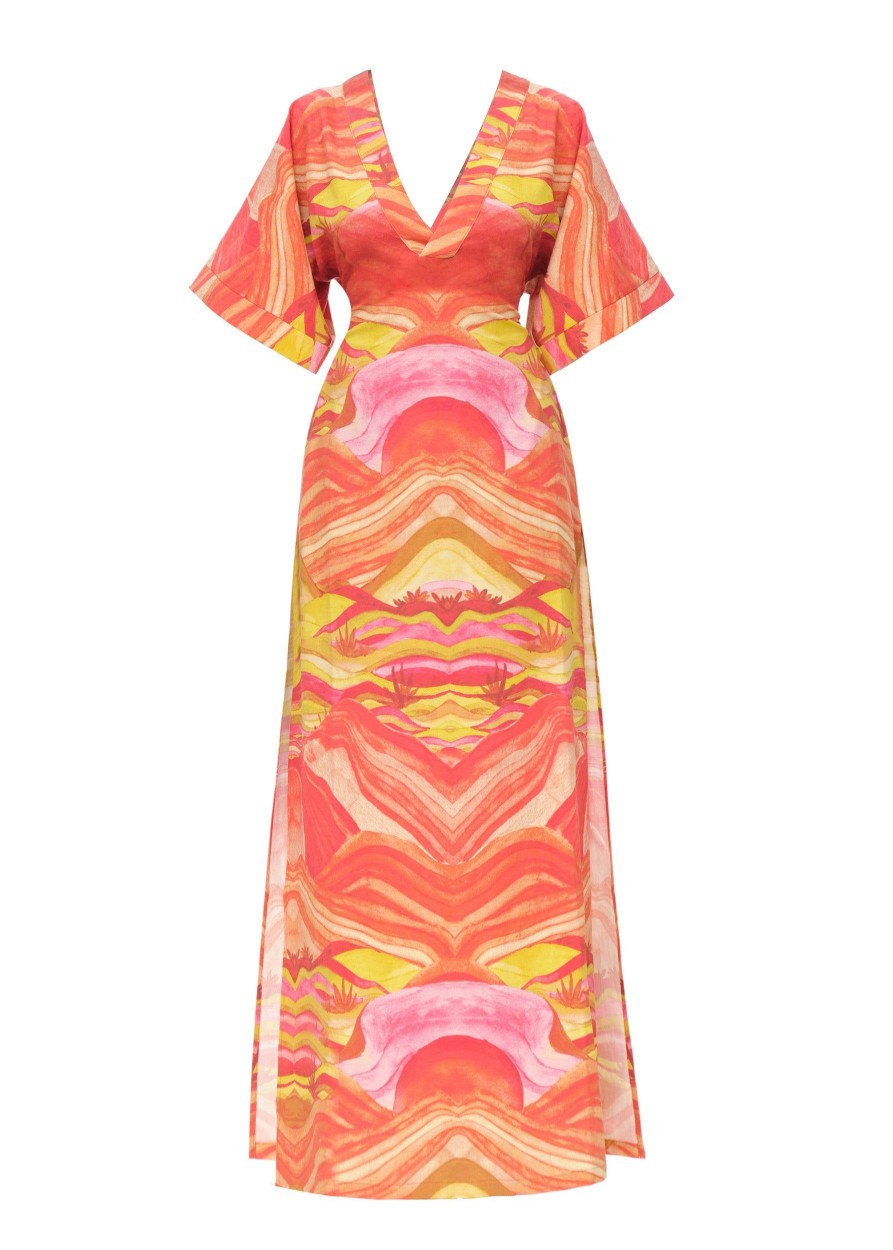 Dresses | Andrea Iyamah Alyma Kaftan Dress-Sunset