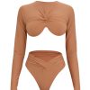 Swimwear | Andrea Iyamah Akacia Nude Long Sleeve Bikini