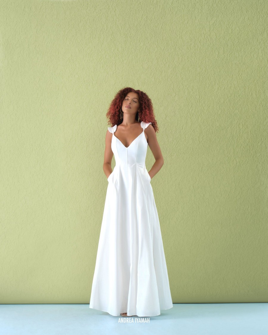 Dresses | Andrea Iyamah Vola Maxi Dress-Ivory