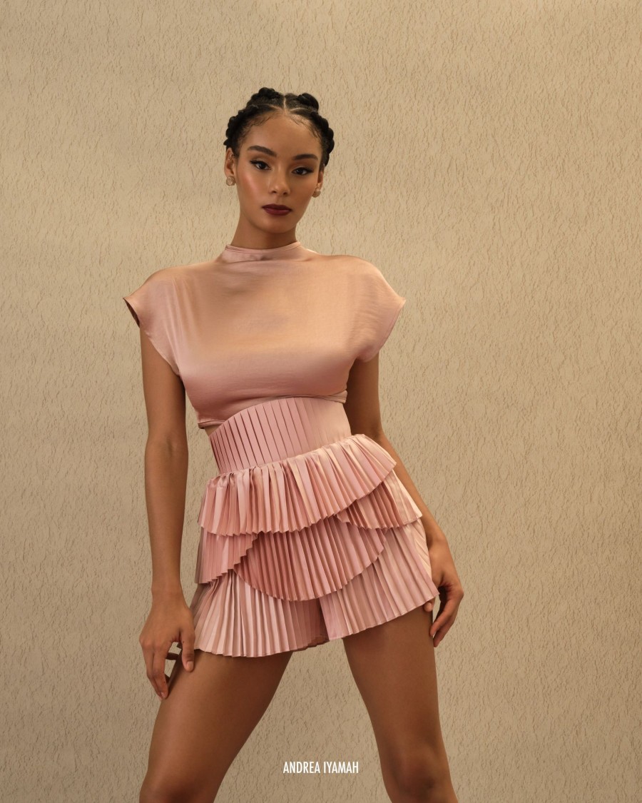 Tops | Andrea Iyamah Hami Crop Top-Pearl Pink