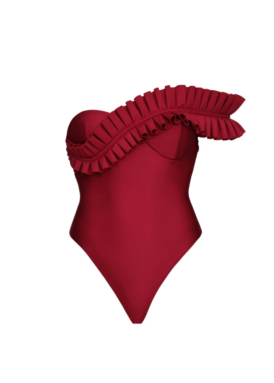 Resortwear | Andrea Iyamah Nisi One Piece Swimsuit-Wine