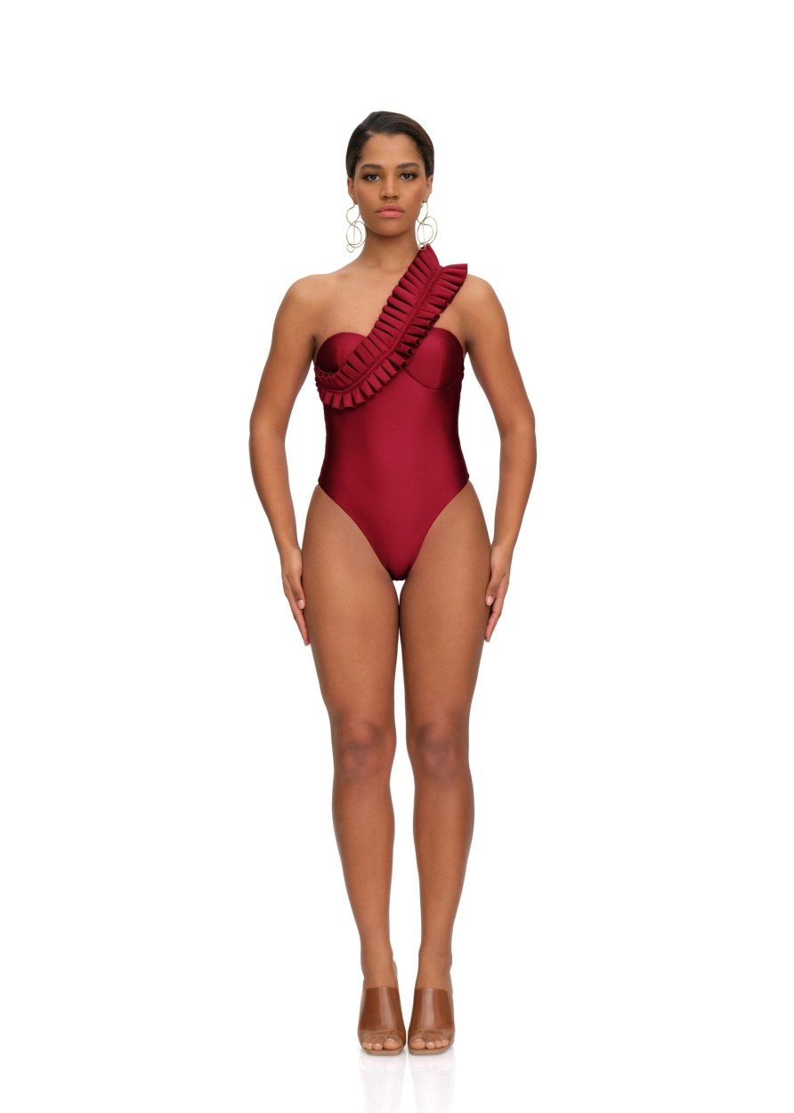 Resortwear | Andrea Iyamah Nisi One Piece Swimsuit-Wine