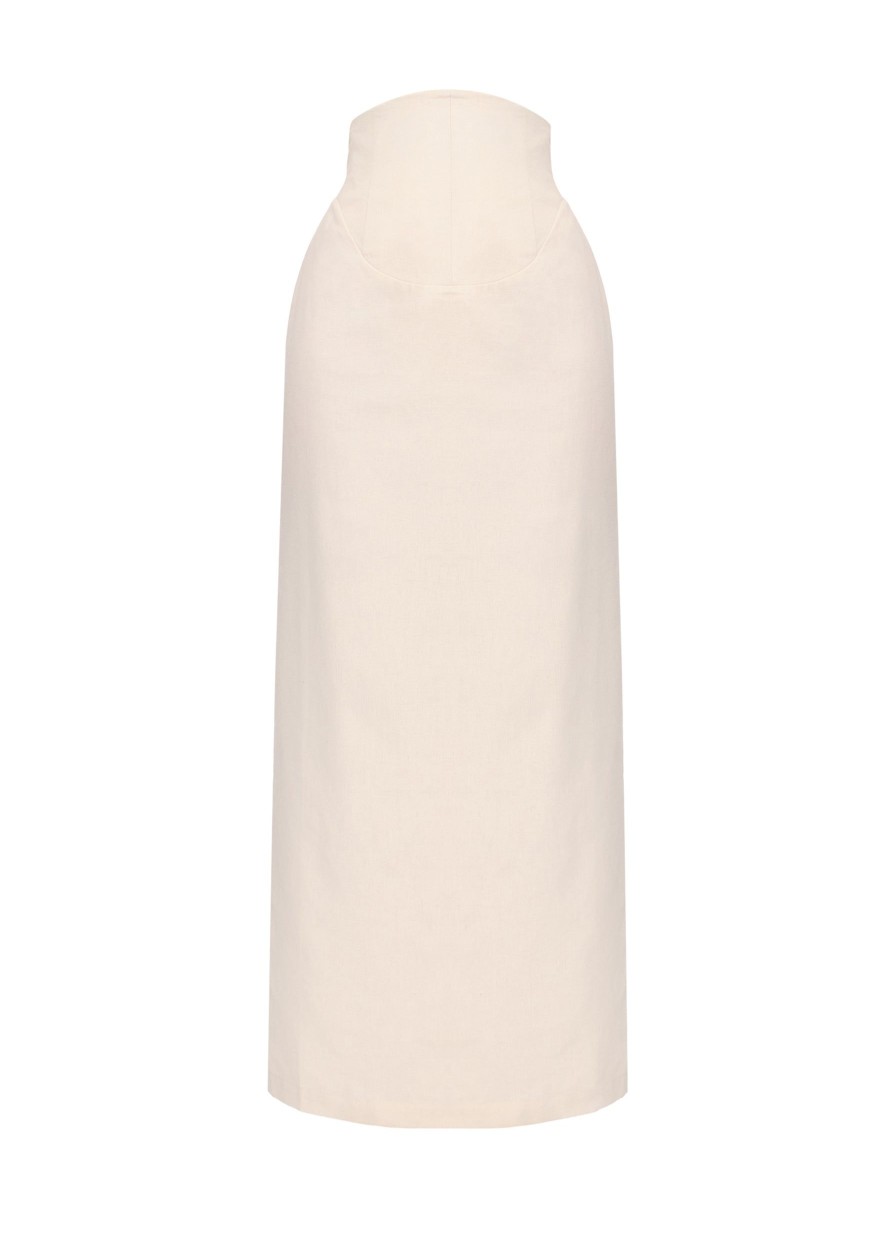 Skirts | Andrea Iyamah Lino Corset Skirt-Limestone