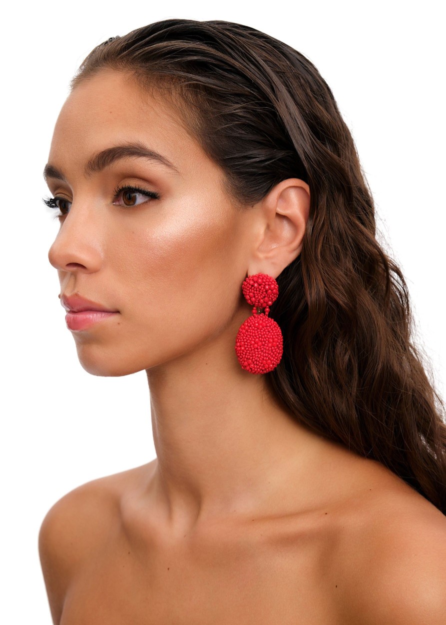 Resortwear | Andrea Iyamah Odi Earring-Crimson