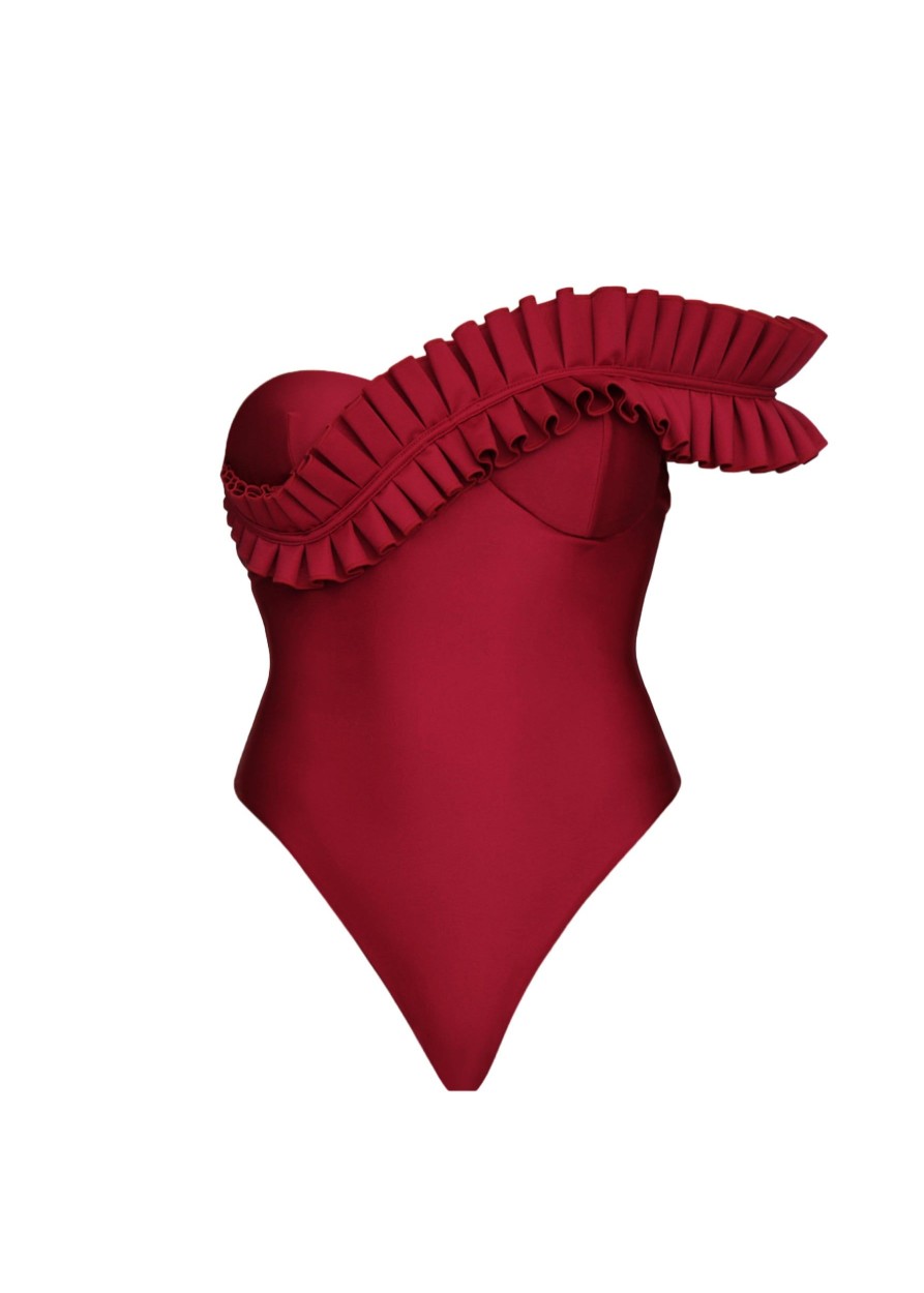 Swimwear | Andrea Iyamah Nisi One Piece Swimsuit-Wine