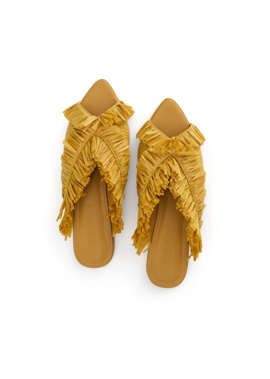 Accessories | Andrea Iyamah Pola Slippers-Mustard