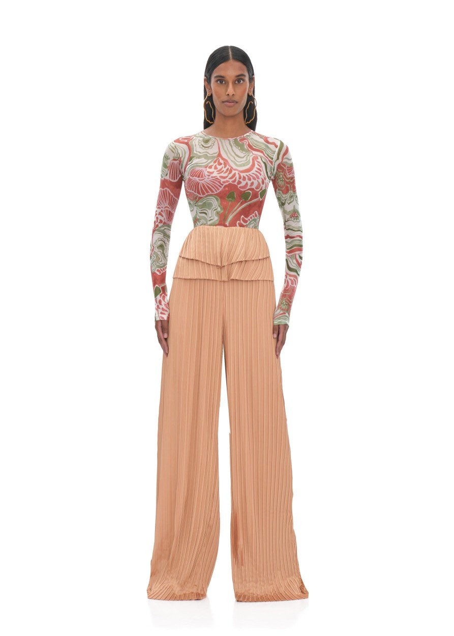 Pants | Andrea Iyamah Linea Toffee Pleated Pants