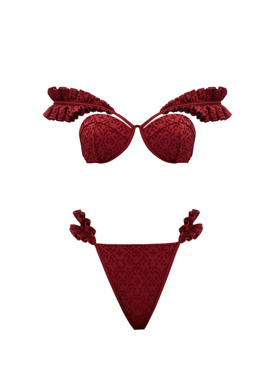 Resortwear | Andrea Iyamah Mulan Bikini-Wine