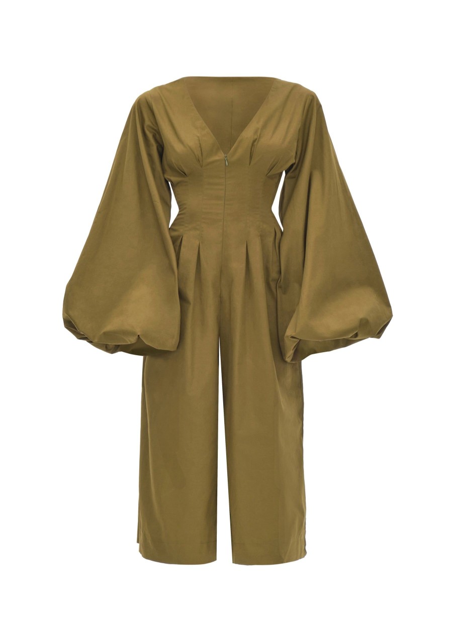 Jumpsuits | Andrea Iyamah Nia Culotte Olive Jumpsuit