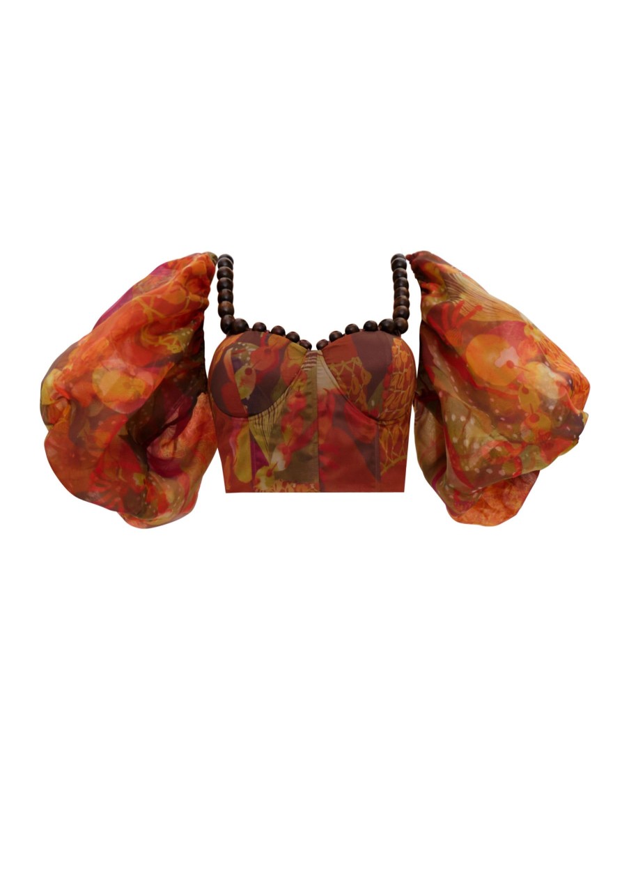 Tops | Andrea Iyamah Omma Crop Top-Kola Print