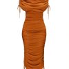 Dresses | Andrea Iyamah Ratu Mesh Dress-Caramel