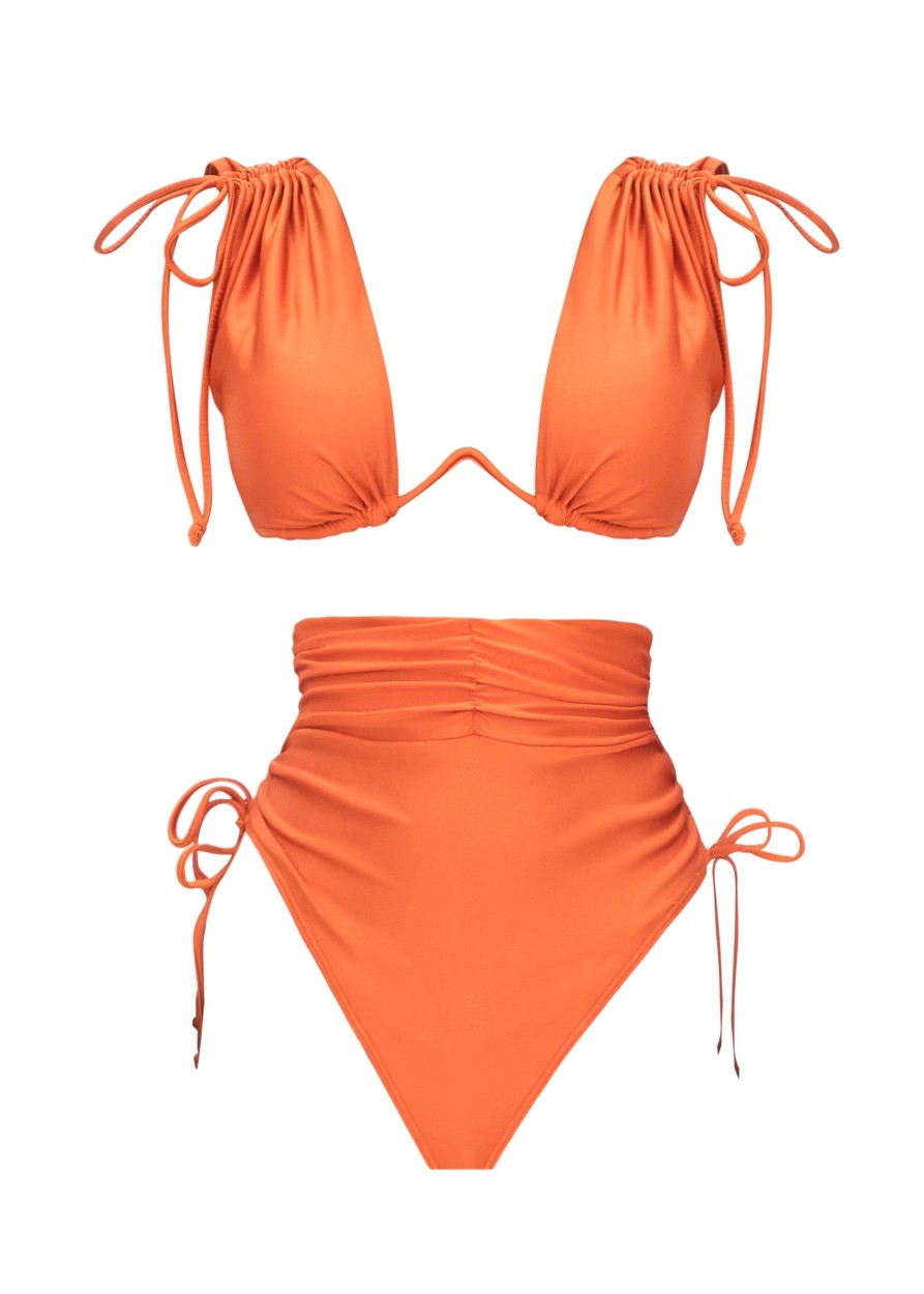 Swimwear | Andrea Iyamah Menasa Orange High Rise Bikini