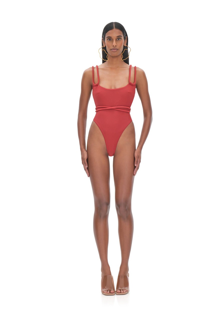 Swimwear | Andrea Iyamah Lima Red One Piece Swimsuit