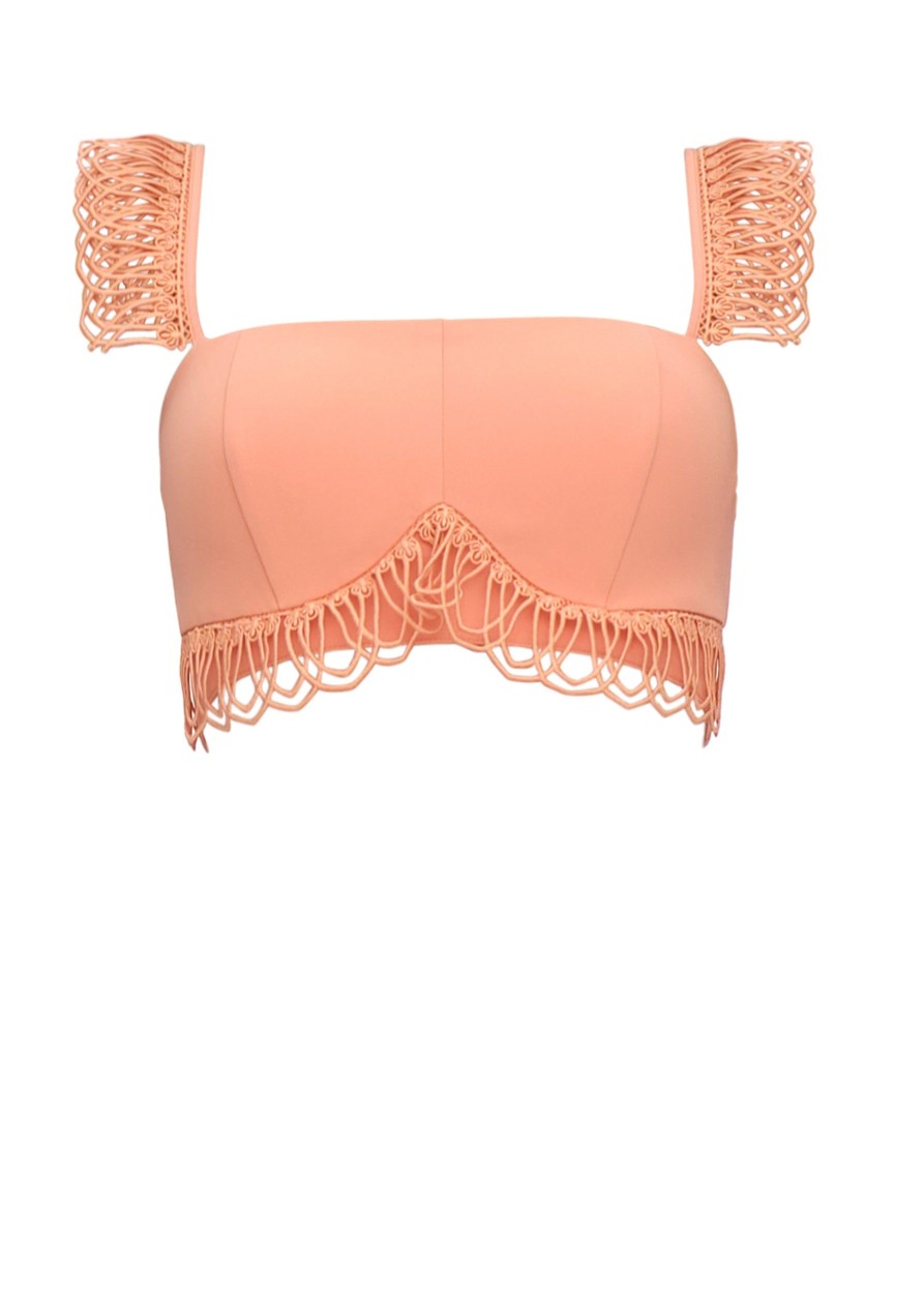 Tops | Andrea Iyamah Rizo Crop Top-Powder Peach