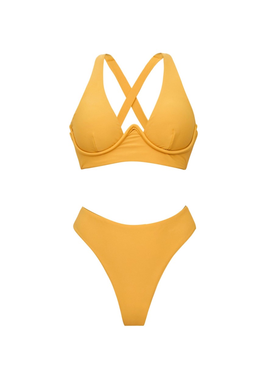 Swimwear | Andrea Iyamah Kasa Bikini-Mustard