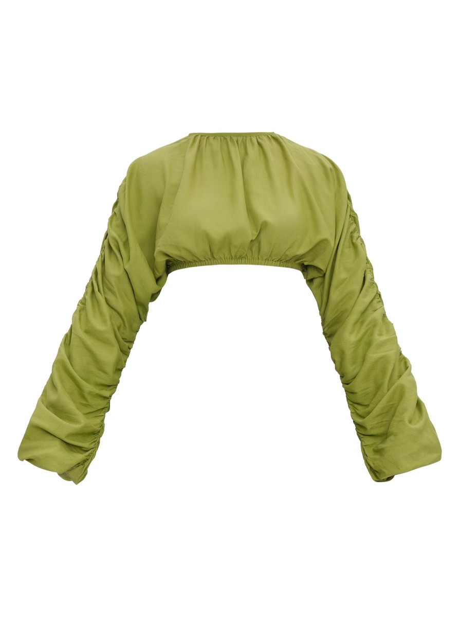 Tops | Andrea Iyamah Pado Crop Top-Lime