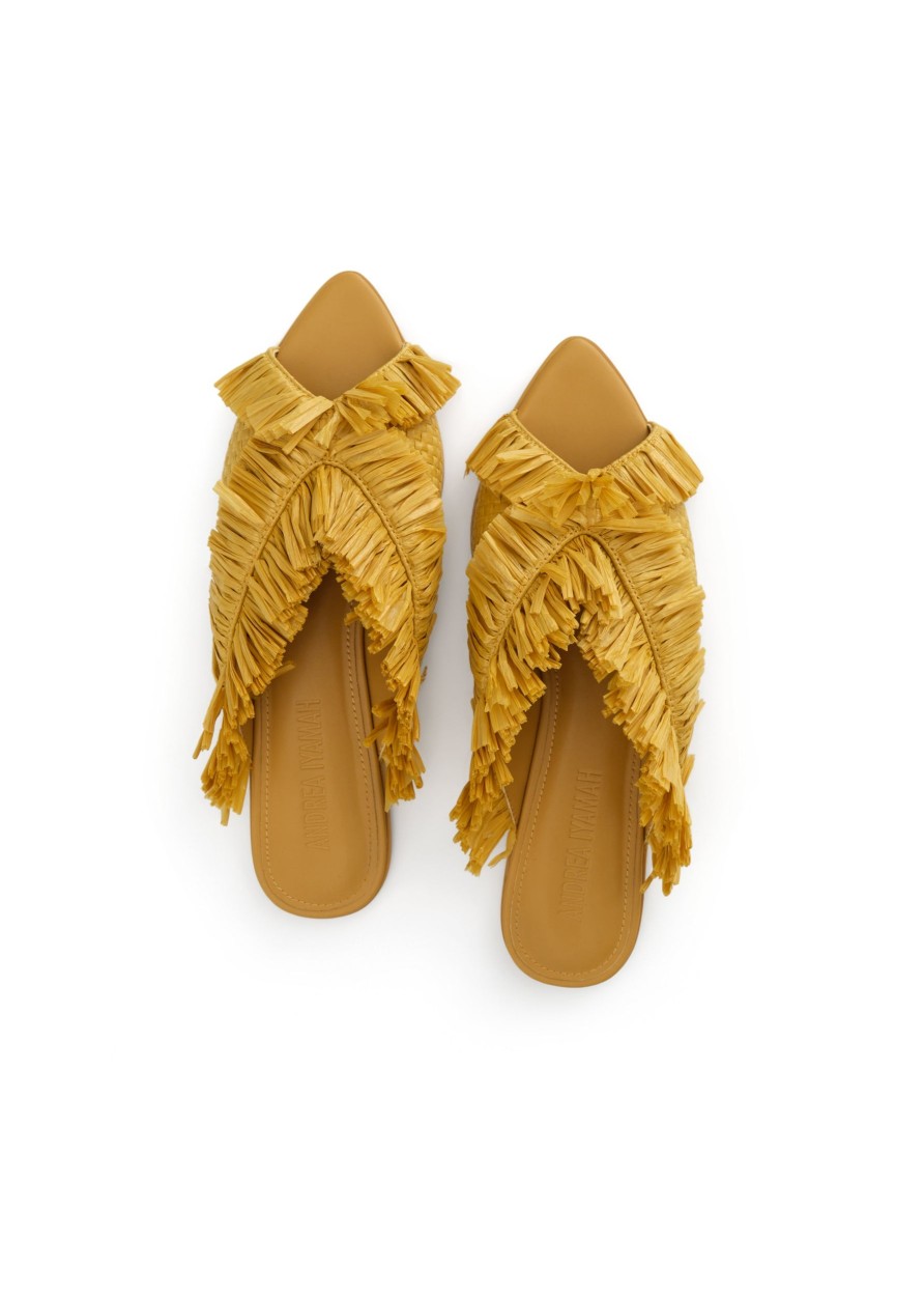 Shoes | Andrea Iyamah Pola Slippers-Mustard