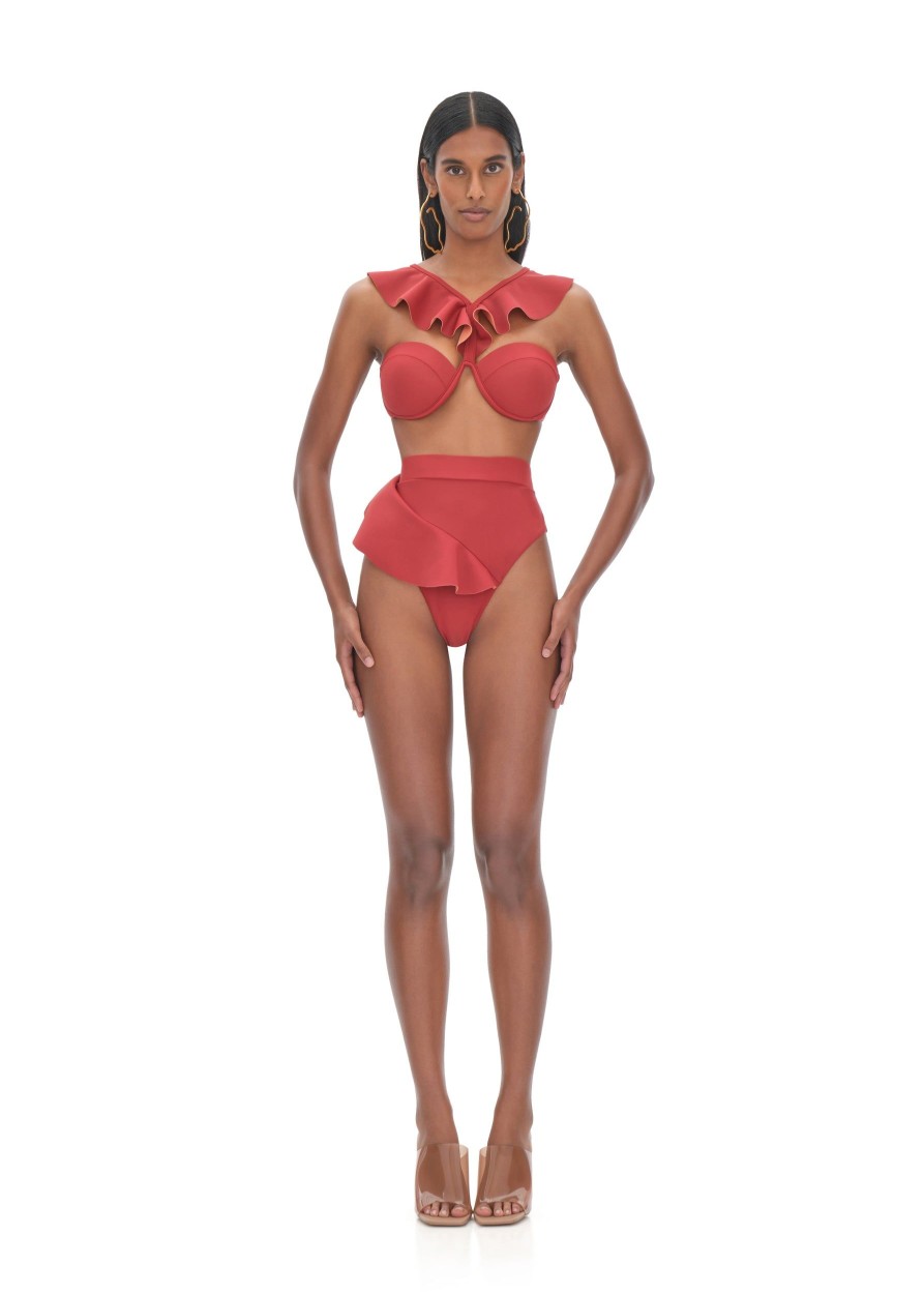 Swimwear | Andrea Iyamah Kiara Red High Rise Bikini