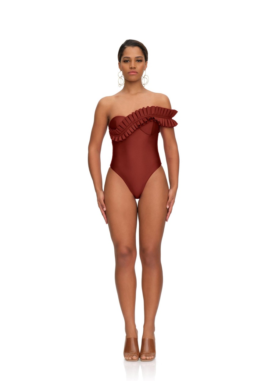 Swimwear | Andrea Iyamah Nisi One Piece Swimsuit-Chocolate