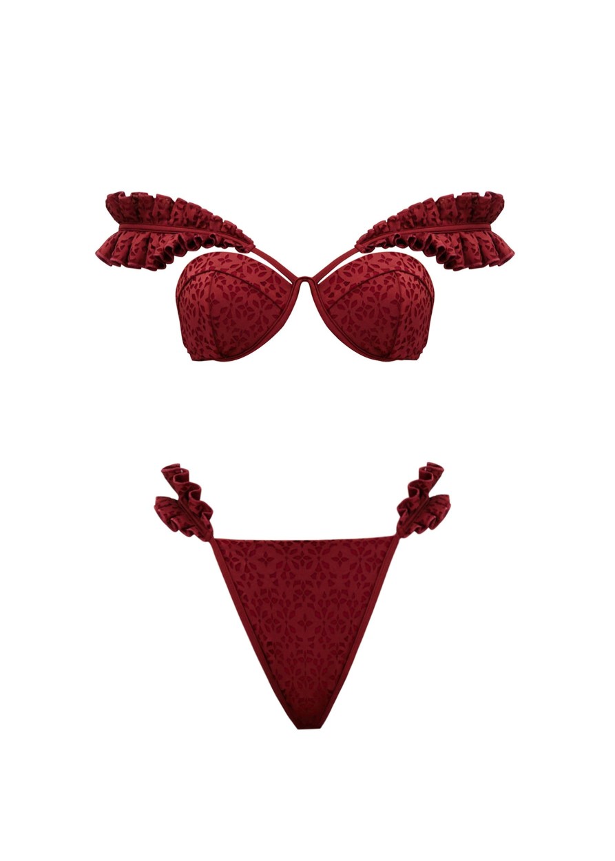 Swimwear | Andrea Iyamah Mulan Bikini-Wine