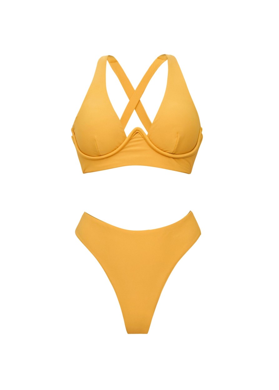 Resortwear | Andrea Iyamah Kasa Bikini-Mustard