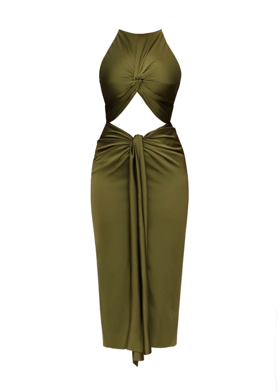 Dresses | Andrea Iyamah Reni Midi Dress-Olive