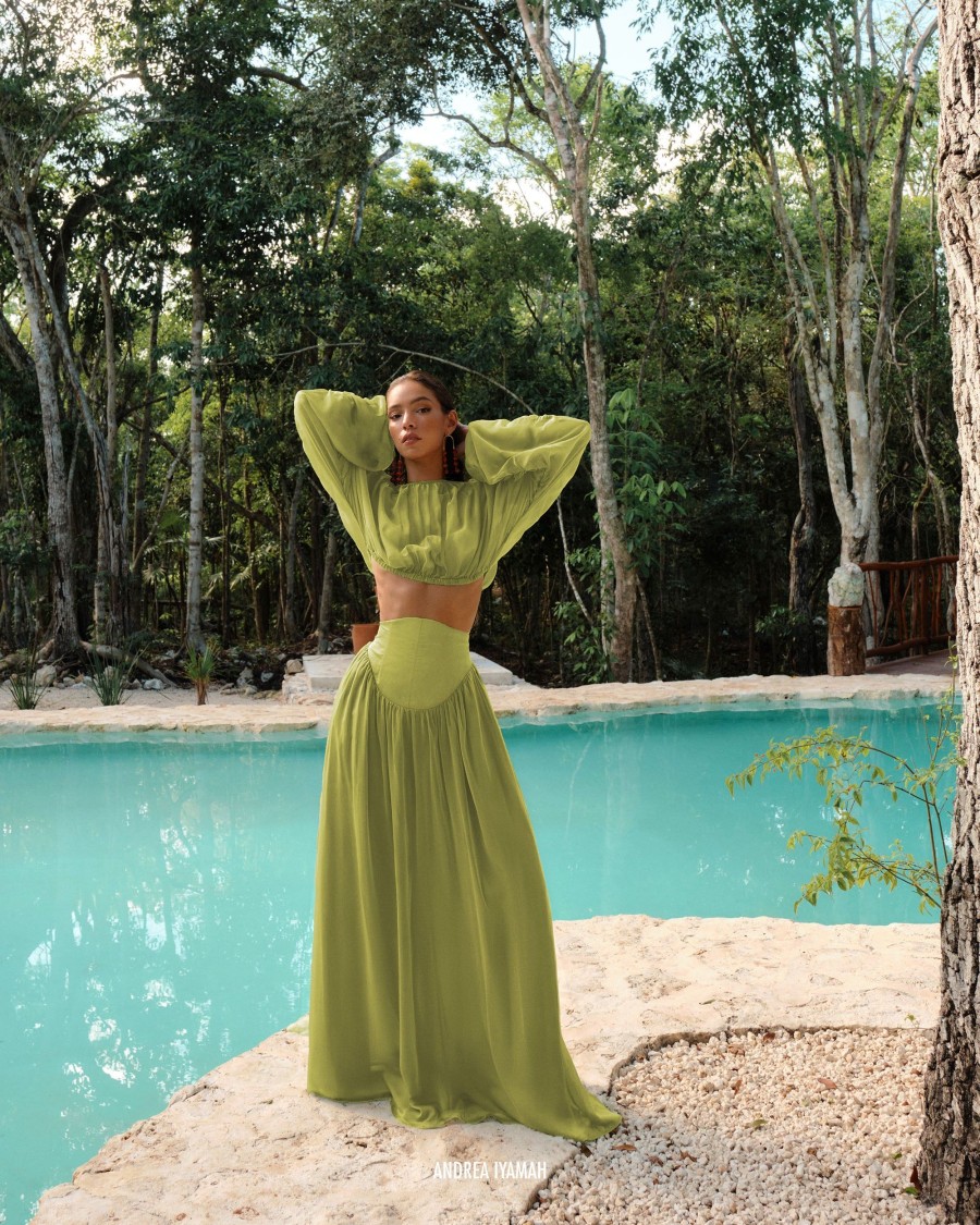 Skirts | Andrea Iyamah Pado Corset Maxi Skirt-Lime