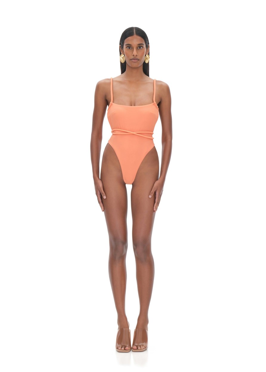 Swimwear | Andrea Iyamah Lima Peach One Piece Swimsuit