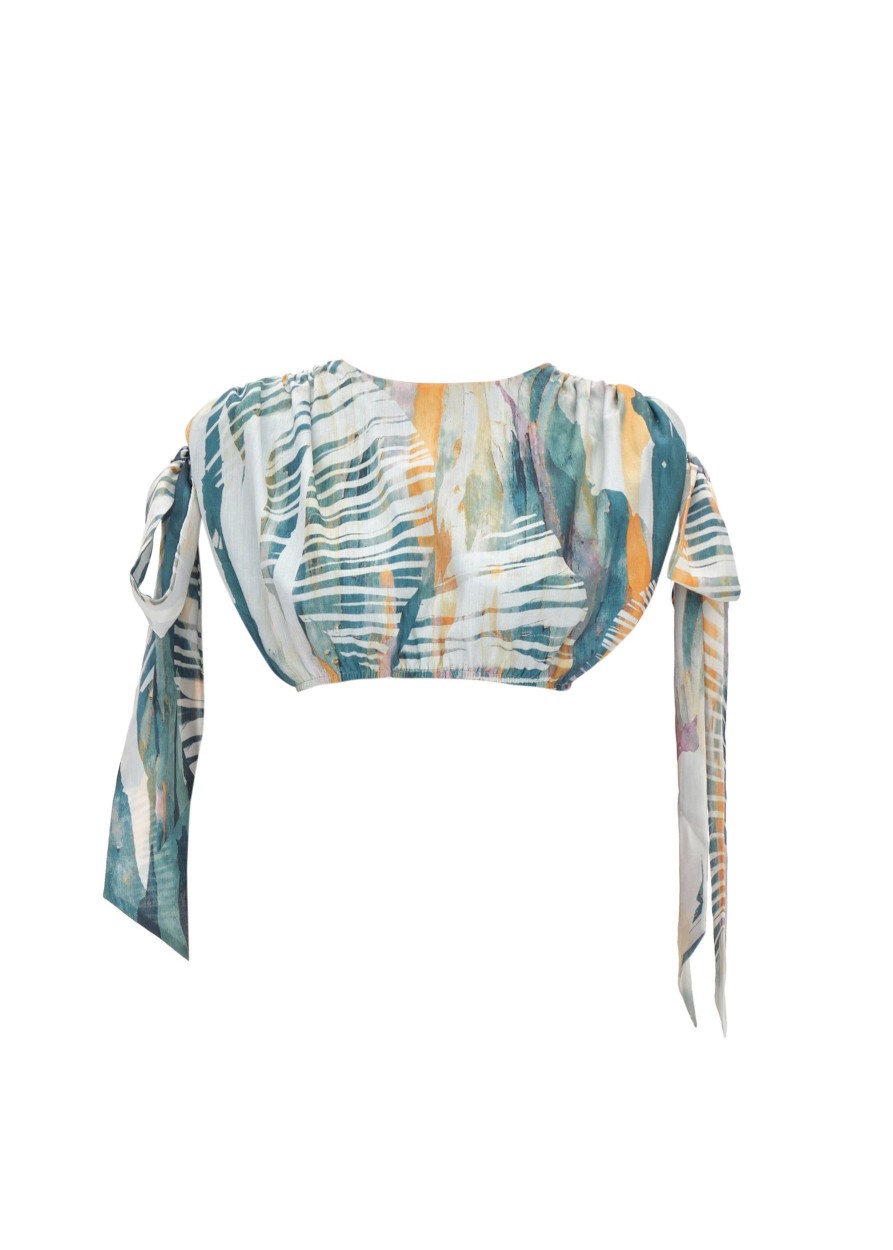 Tops | Andrea Iyamah Halima Abstract Bark Cropped Top